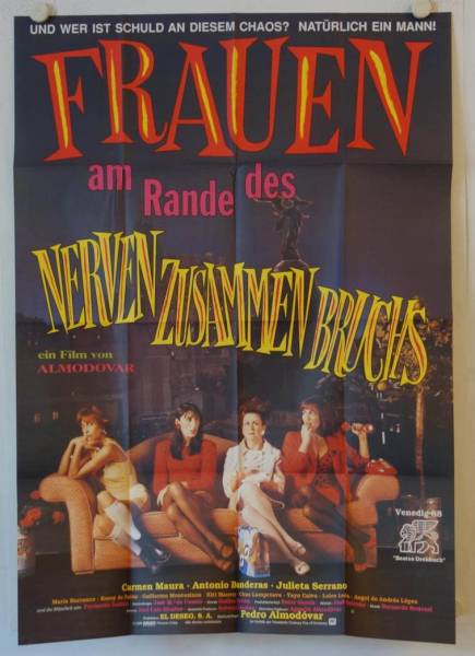 Frauen am Rande des Nervenzusammenbruchs originales deutsches A0-Filmplakat
